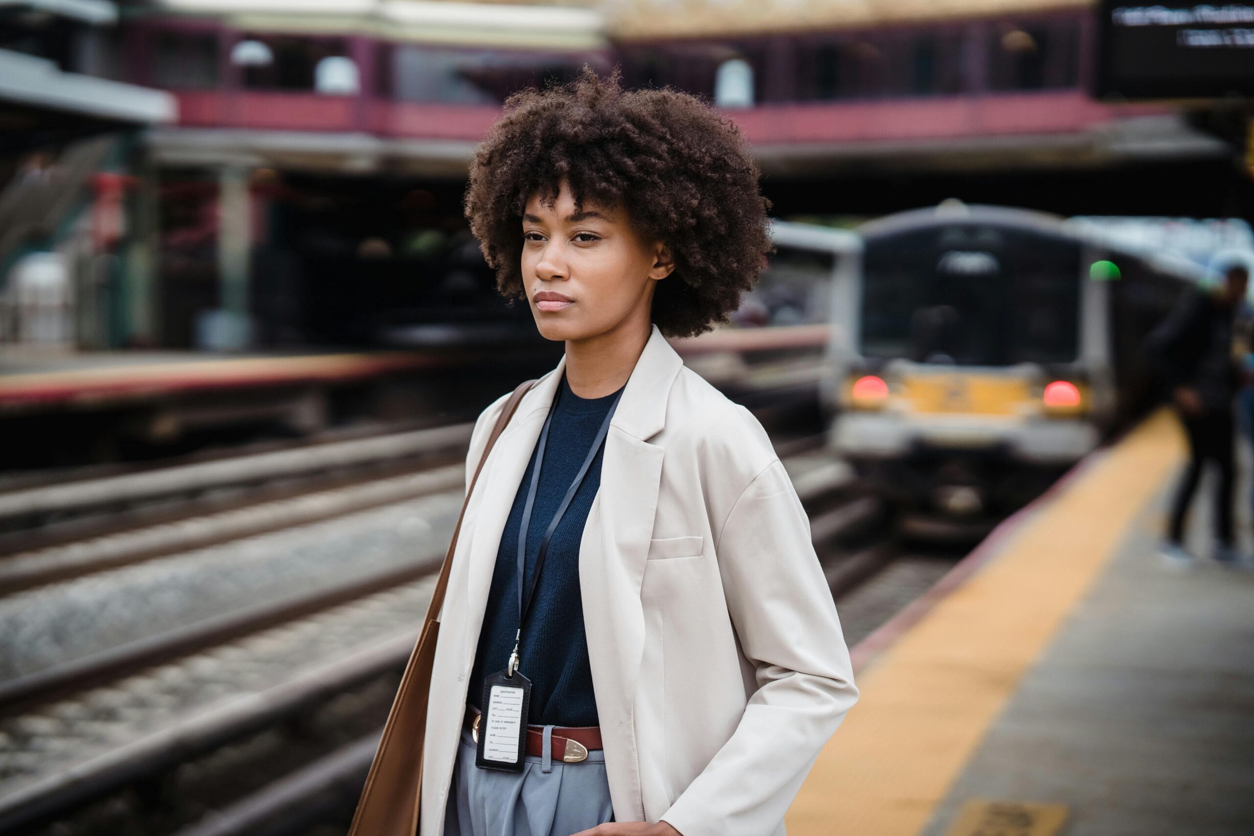 Woman Standing on Train Station